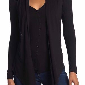 𝅺VERTIGO two in one sweater and cardigan black gorpcore